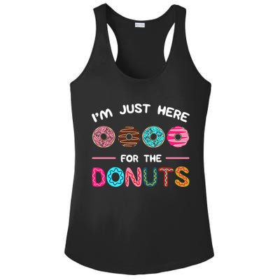 I'm Just Here For The Donuts Doughnut Dough Sweet Dessert Gift Ladies PosiCharge Competitor Racerback Tank