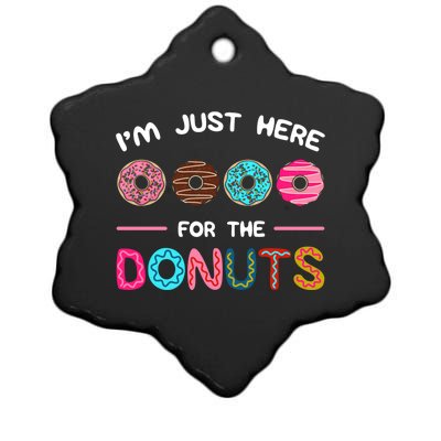 I'm Just Here For The Donuts Doughnut Dough Sweet Dessert Gift Ceramic Star Ornament