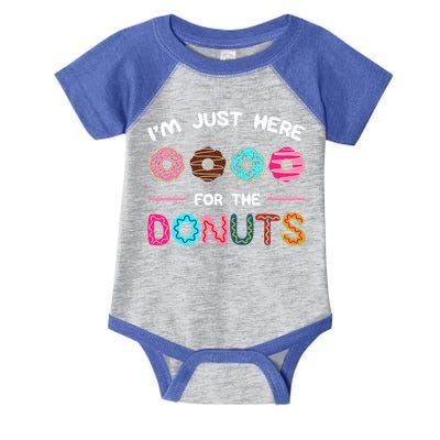 I'm Just Here For The Donuts Doughnut Dough Sweet Dessert Gift Infant Baby Jersey Bodysuit