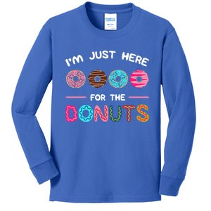 I'm Just Here For The Donuts Doughnut Dough Sweet Dessert Gift Kids Long Sleeve Shirt