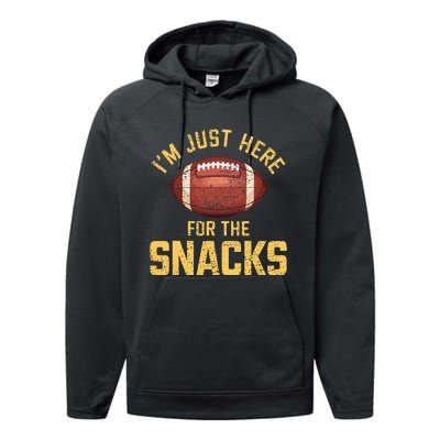 IM Just Here For The Snacks Football Performance Fleece Hoodie