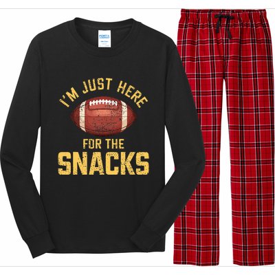 IM Just Here For The Snacks Football Long Sleeve Pajama Set