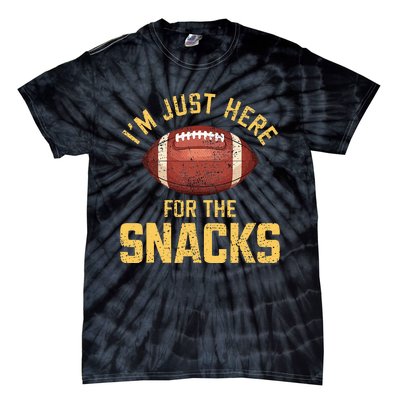 IM Just Here For The Snacks Football Tie-Dye T-Shirt