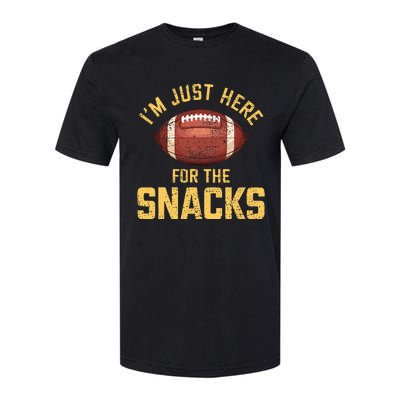 IM Just Here For The Snacks Football Softstyle CVC T-Shirt