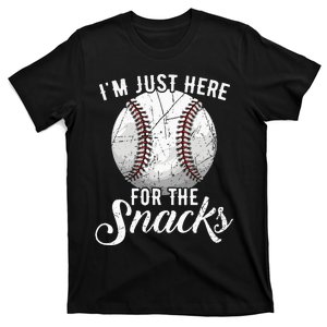 Im Just Here For The Snacks Funny Fantasy Baseball League T-Shirt