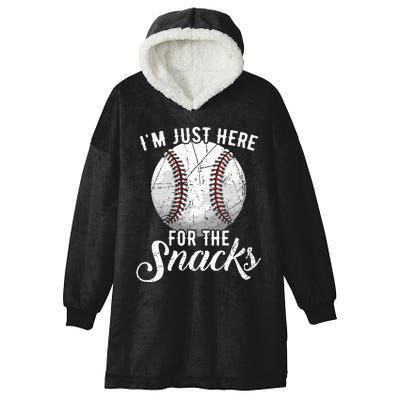 Im Just Here For The Snacks Funny Fantasy Baseball League Hooded Wearable Blanket