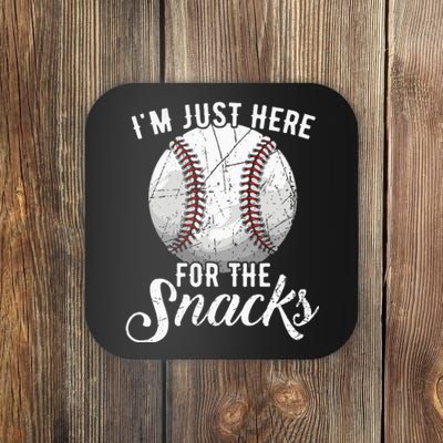 Im Just Here For The Snacks Funny Fantasy Baseball League Coaster