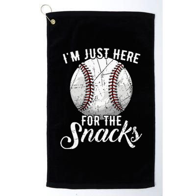 Im Just Here For The Snacks Funny Fantasy Baseball League Platinum Collection Golf Towel