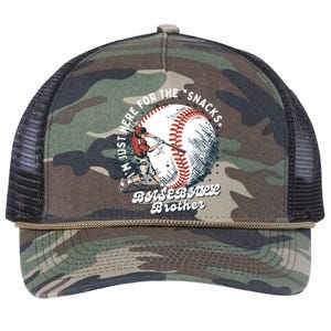 IM Just Here For The Snacks Funny Baseball Brother Cool Cool Gift Retro Rope Trucker Hat Cap