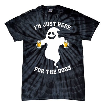 IM Just Here For Boos Halloween Pumpkin Spice Ghost Graphic Tie-Dye T-Shirt