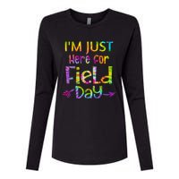 I'm Just Here For Field Day Colorful Womens Cotton Relaxed Long Sleeve T-Shirt