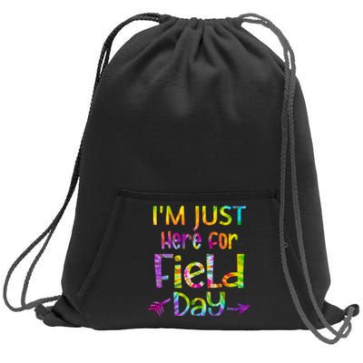 I'm Just Here For Field Day Colorful Sweatshirt Cinch Pack Bag