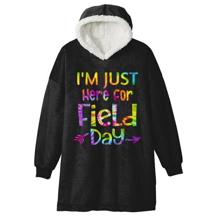 I'm Just Here For Field Day Colorful Hooded Wearable Blanket