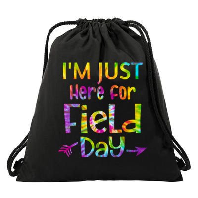 I'm Just Here For Field Day Colorful Drawstring Bag