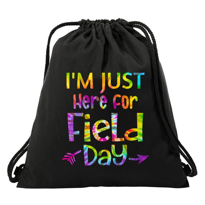 I'm Just Here For Field Day Colorful Drawstring Bag