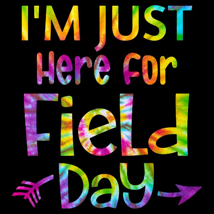 I'm Just Here For Field Day Colorful Drawstring Bag