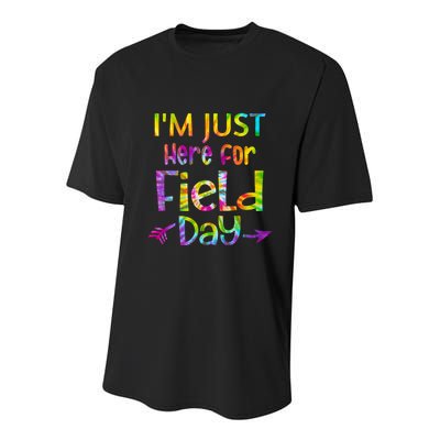 I'm Just Here For Field Day Colorful Youth Performance Sprint T-Shirt