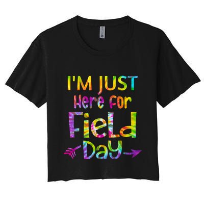 I'm Just Here For Field Day Colorful Crop Top