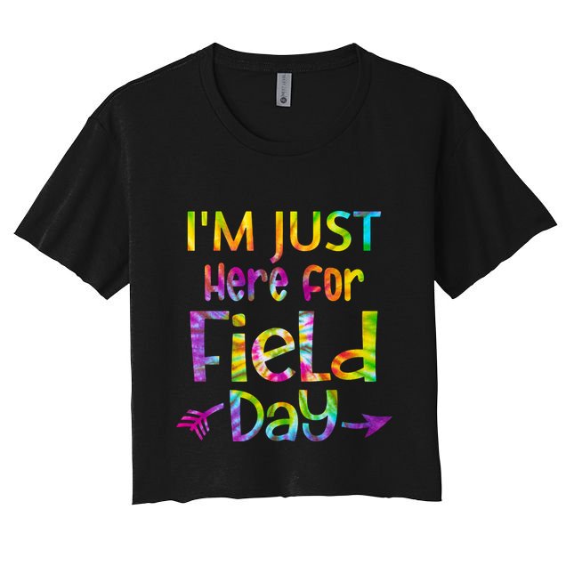 I'm Just Here For Field Day Colorful Crop Top