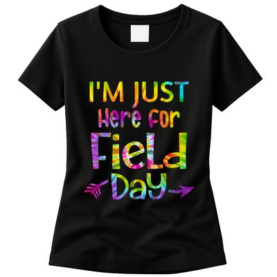 I'm Just Here For Field Day Colorful Womens T-Shirt