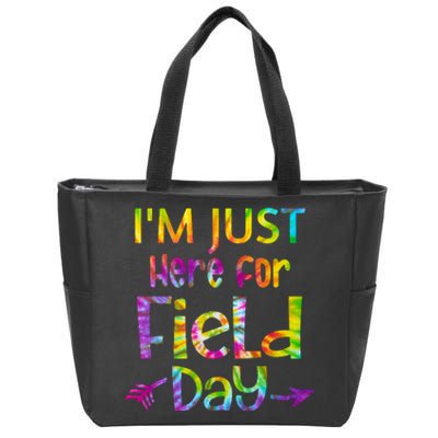 I'm Just Here For Field Day Colorful Zip Tote Bag