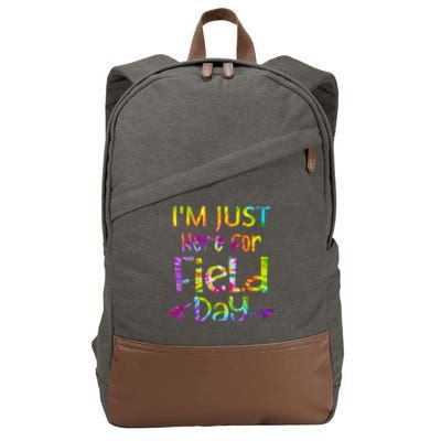 I'm Just Here For Field Day Colorful Cotton Canvas Backpack