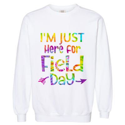 I'm Just Here For Field Day Colorful Garment-Dyed Sweatshirt