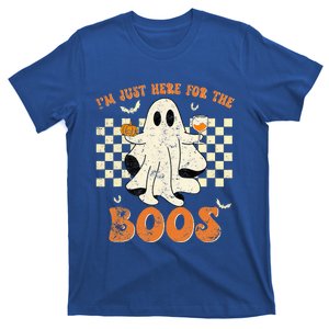 IM Just Here For The Boos Ghost Retro Groovy Halloween T-Shirt