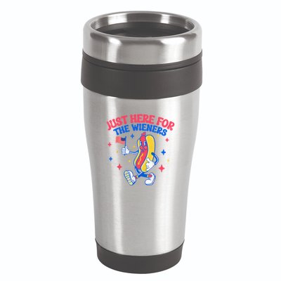 IM Just Here For The Wieners 4th Of July Hot Dog Gift 16oz Travel Tumbler