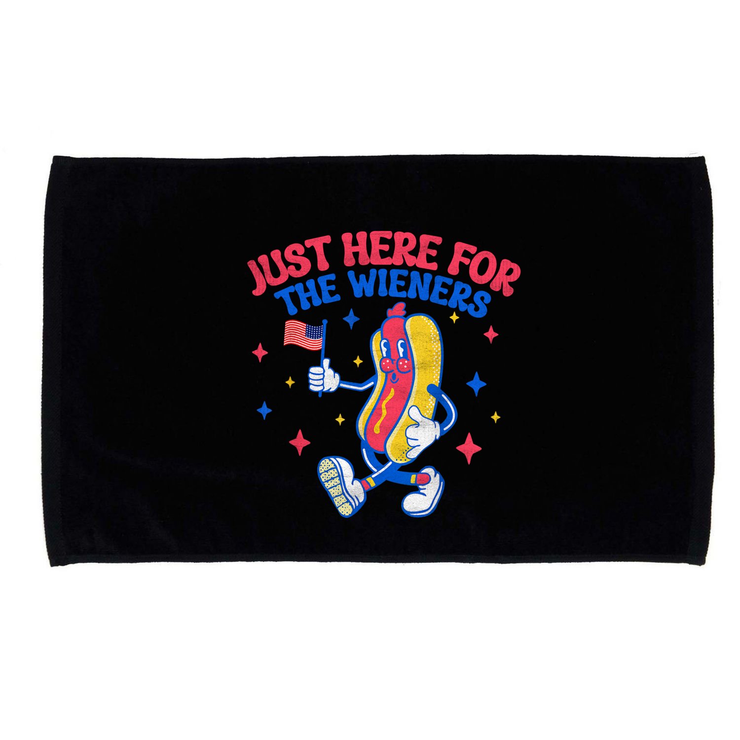 IM Just Here For The Wieners 4th Of July Hot Dog Gift Microfiber Hand Towel