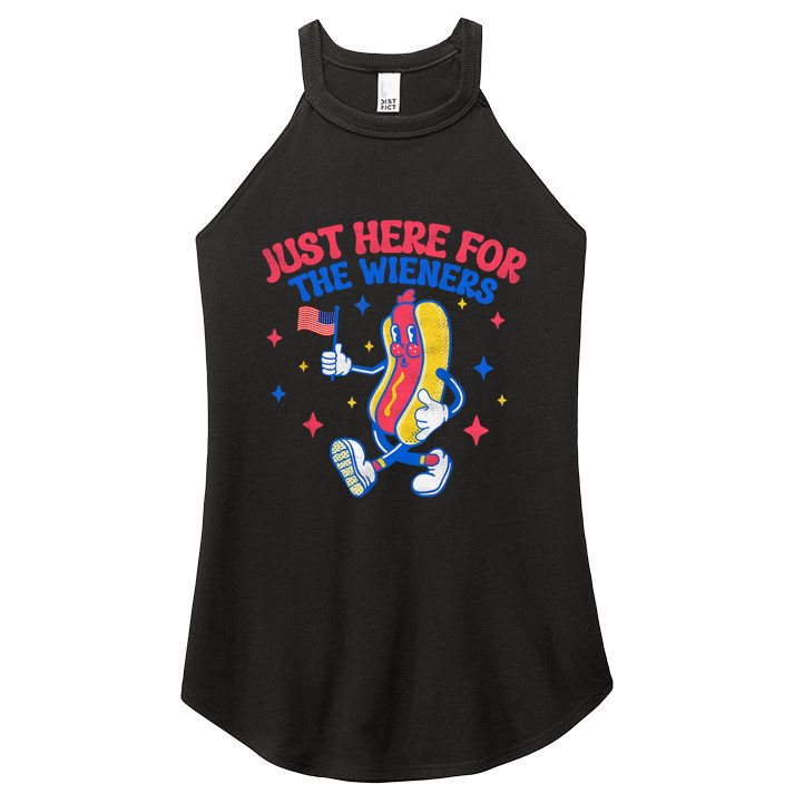 IM Just Here For The Wieners 4th Of July Hot Dog Gift Women's Perfect Tri Rocker Tank