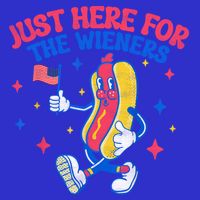 IM Just Here For The Wieners 4th Of July Hot Dog Gift Button