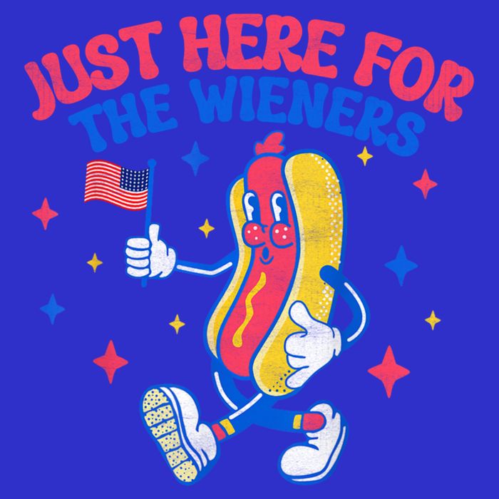 IM Just Here For The Wieners 4th Of July Hot Dog Gift Button