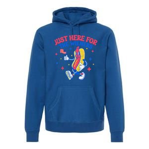 IM Just Here For The Wieners 4th Of July Hot Dog Gift Premium Hoodie