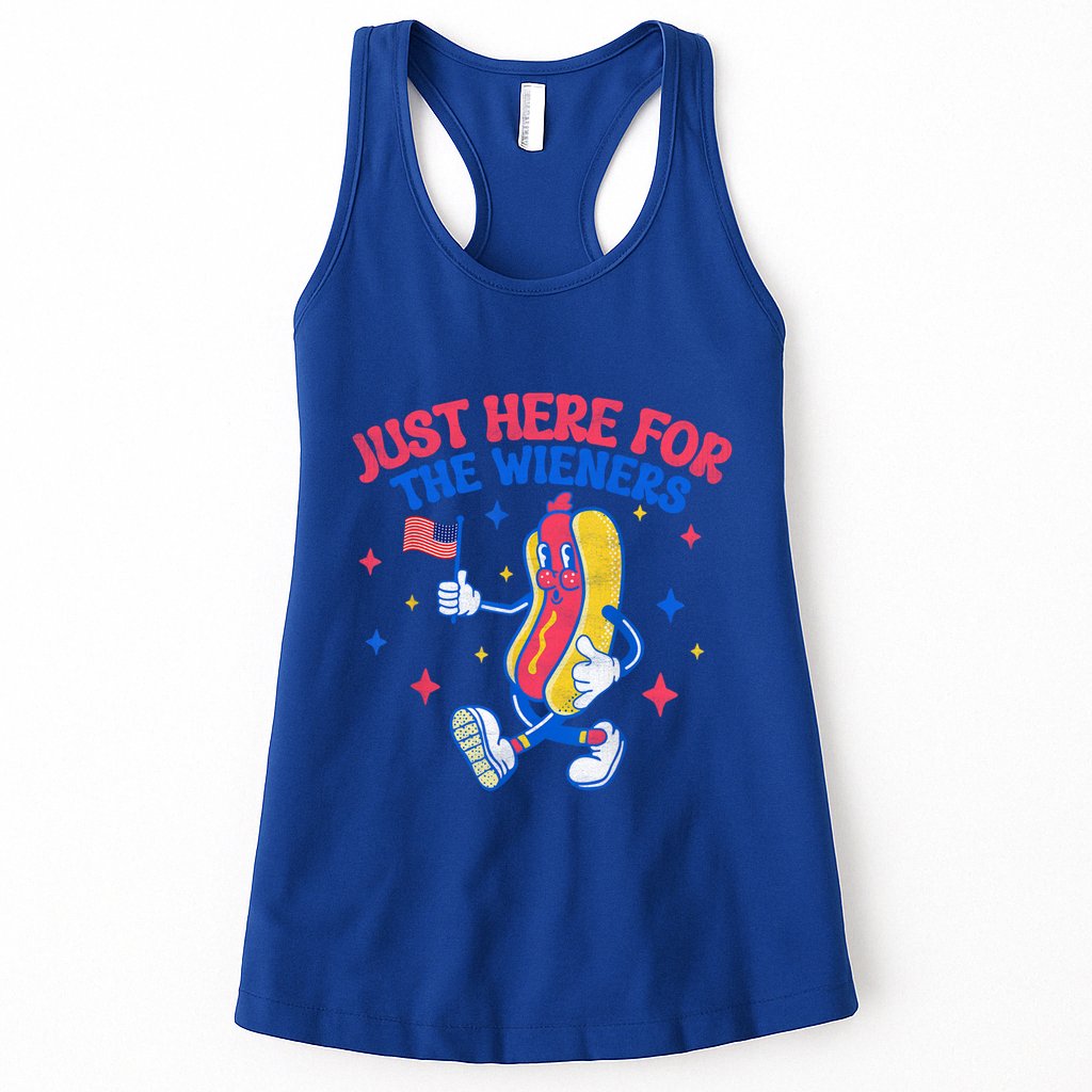 IM Just Here For The Wieners 4th Of July Hot Dog Gift Womens Tank Top