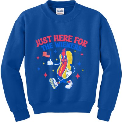 IM Just Here For The Wieners 4th Of July Hot Dog Gift Kids Sweatshirt