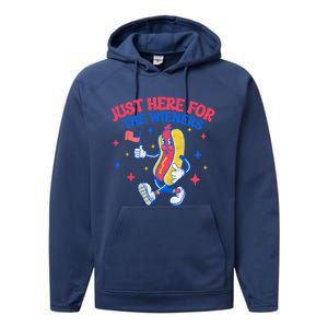 IM Just Here For The Wieners 4th Of July Hot Dog Gift Performance Fleece Hoodie