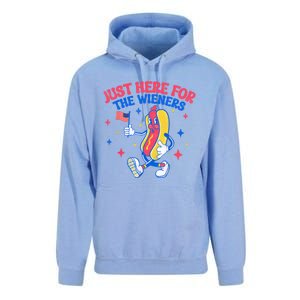 IM Just Here For The Wieners 4th Of July Hot Dog Gift Unisex Surf Hoodie