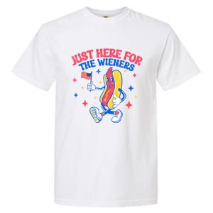 IM Just Here For The Wieners 4th Of July Hot Dog Gift Garment-Dyed Heavyweight T-Shirt