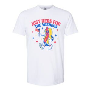 IM Just Here For The Wieners 4th Of July Hot Dog Gift Softstyle CVC T-Shirt