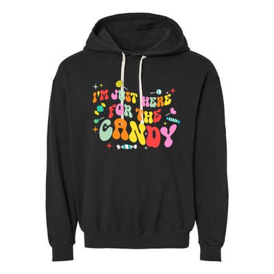 I'm Just Here For The Candy Halloween Cute Lollipop Sweets Garment-Dyed Fleece Hoodie