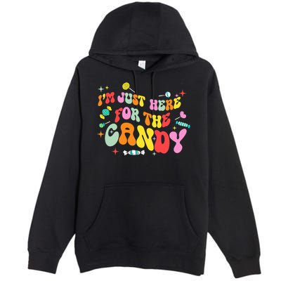 I'm Just Here For The Candy Halloween Cute Lollipop Sweets Premium Pullover Hoodie
