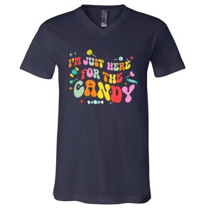 I'm Just Here For The Candy Halloween Cute Lollipop Sweets V-Neck T-Shirt