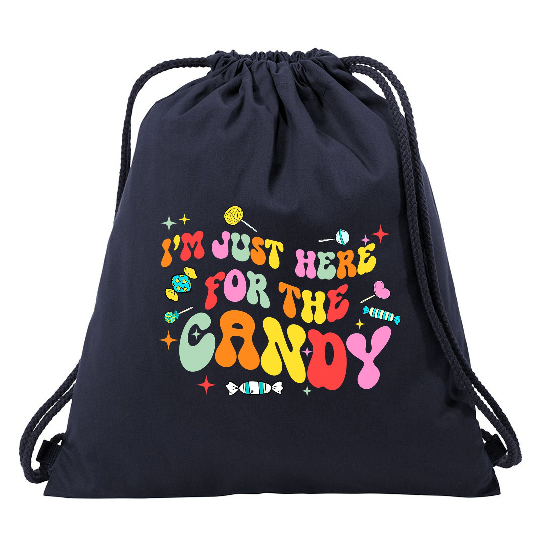 I'm Just Here For The Candy Halloween Cute Lollipop Sweets Drawstring Bag