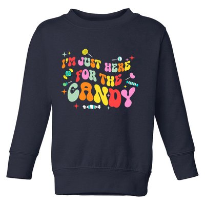 I'm Just Here For The Candy Halloween Cute Lollipop Sweets Toddler Sweatshirt