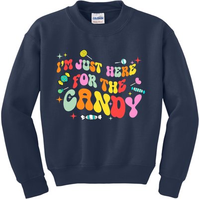 I'm Just Here For The Candy Halloween Cute Lollipop Sweets Kids Sweatshirt