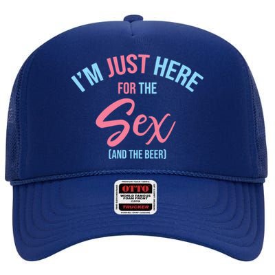 I'm Just Here For The Sex Gender Reveal Keeper Of The Gender Cool Gift High Crown Mesh Back Trucker Hat