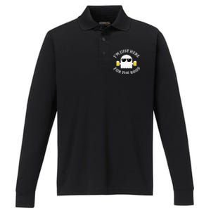 Im Just Here For The Boos Funny Halloween Beer Performance Long Sleeve Polo