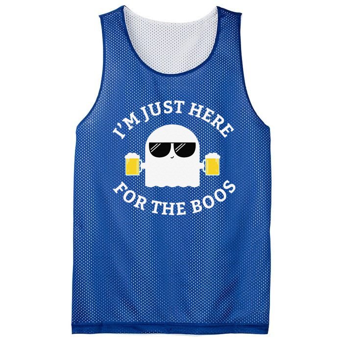 Im Just Here For The Boos Funny Halloween Beer Mesh Reversible Basketball Jersey Tank