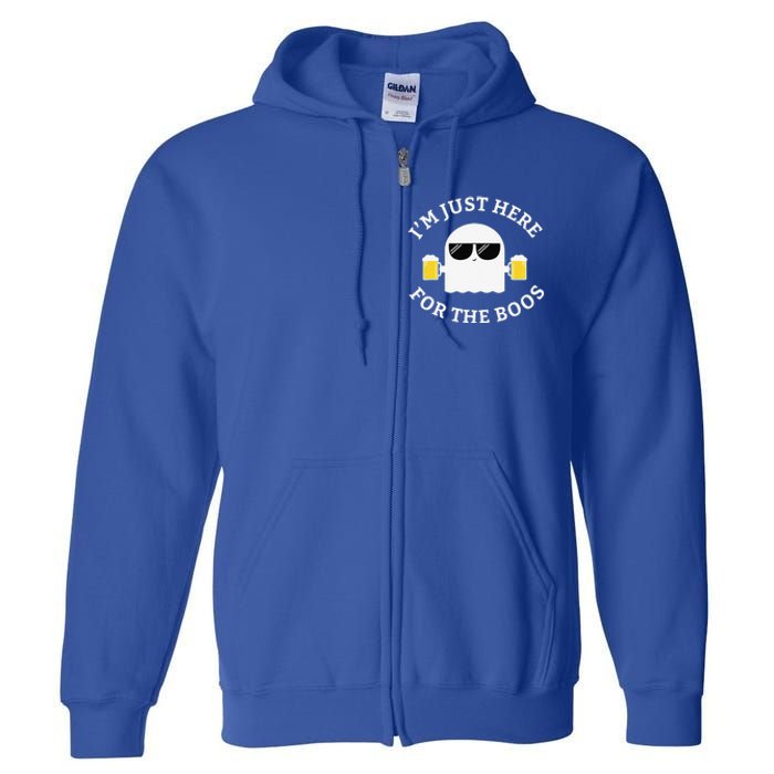 Im Just Here For The Boos Funny Halloween Beer Full Zip Hoodie